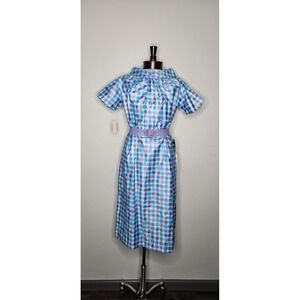 Vintage 50s 60s The Jones Girl Ink Spot Print Dress Belted NWT